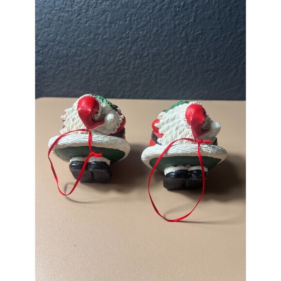 Lot of 2 Vintage Christmas Hermitage Polystone Round Santa Claus Holiday Decor - Picture 5 of 6